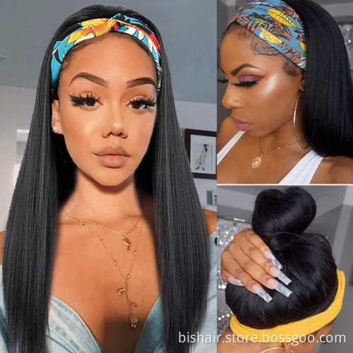 Straight hair with 100% human hair wig suitable for women without lace front wig Brazilian human hair mechanism 150% density